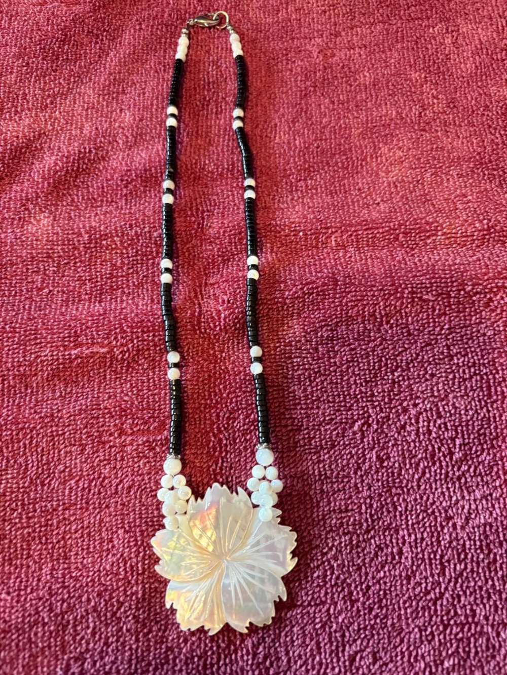 Lotus necklace (beaded) (16" length)